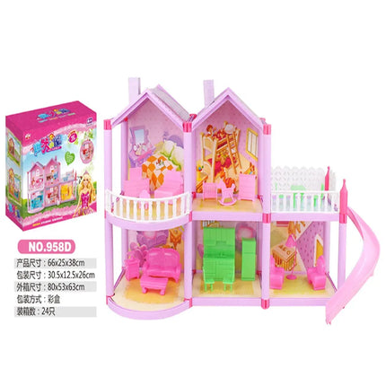 Princess Grand Villa Doll House Pink Castle Play House Doll House Toy