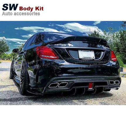 Carbon Fiber Rear Bumper for Mercedes-Benz W205 C-Class C63 Car Rear Bumper Diffuser Rear Side Splitters Car Parts