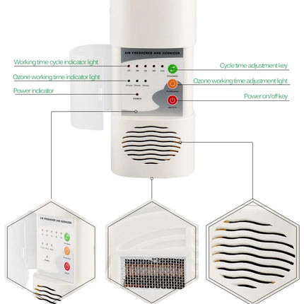 ATWFS Air Ozonizer Air Purifier Home Deodorizer Ozone Ionizer Generator Sterilization Germicidal Filter Disinfection Clean Room