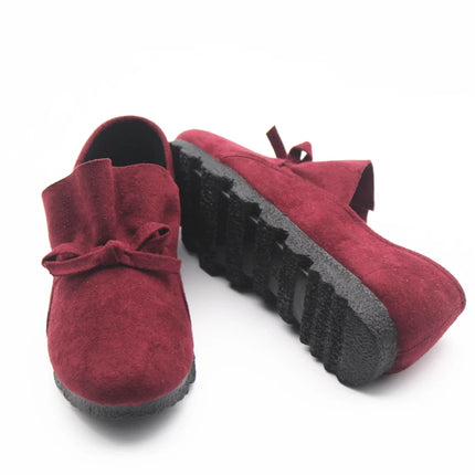 Cresfimix women cool & comfortable spring flat shoes lady cute bow tie wine red flats female leisure plus size slip on shoe a302