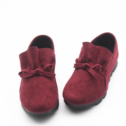Cresfimix women cool & comfortable spring flat shoes lady cute bow tie wine red flats female leisure plus size slip on shoe a302