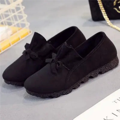 Cresfimix women cool & comfortable spring flat shoes lady cute bow tie wine red flats female leisure plus size slip on shoe a302