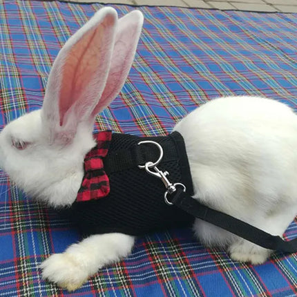 Rabbits Hamster Vest Harness With Leas Bunny  Mesh Chest Strap Harnesses Ferret Guinea Pig Small Animals Pet Accessories S/M/L 4