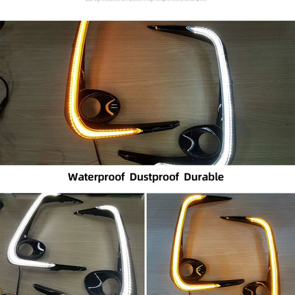 Car LED DRL Daytime Running Light Yellow Turn Signal 12V Fog Lamp Decoration Bumper Light For Toyota Corolla 2019 2020 2021 2022