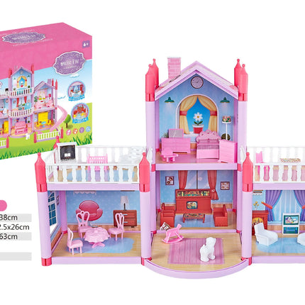Princess Grand Villa Doll House Pink Castle Play House Doll House Toy