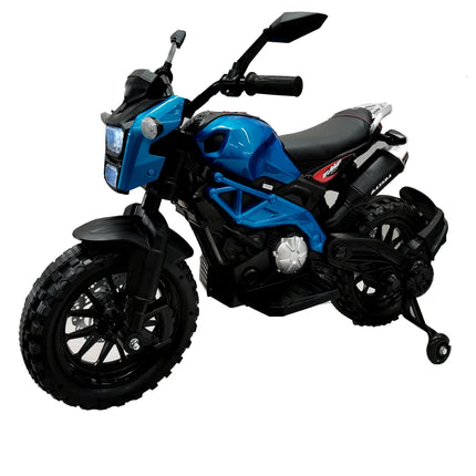 Kids 12V Electric Dirt Bike with Training Wheels Hand Racing Foot Brake Ride on Motorcycle for Boys