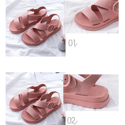 EOFK Summer Women Sandals Clogs Glitter Shinny Colors Lady Jelly Flat Comfort Sandals Hoof Shoes