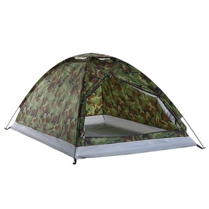 Camping Tent Waterproof Windproof UV Sunshade Canopy for 1/2 Person Single Layer Outdoor Portable Camouflage Tent Equipment