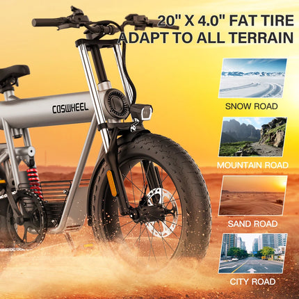 Super Electric Bike 20 Inch Fat Electric Bicycle  Electric Motorcycles Electric Disc Brake