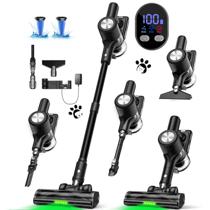 Vacuum Cleaner 55 Mins Runtime Self-Standing Wall Mount Charging Pet Hair US Local Stock Car Dry