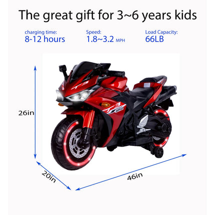 Red 12V Kids Electric Scooter Kids Electric Toys Boys Girls Children Battery Motor Rechargeable 2 Wheels