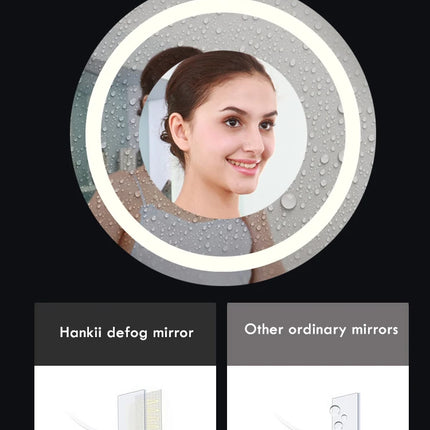 50CM/60cm Round Smart Makeup Bathroom Mirror 3 Color Adjustable LED LIght Multi-Function With Demist Bluetooth Speaker
