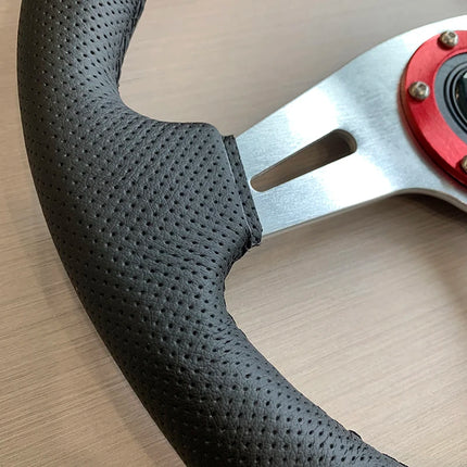 Leather Steering Wheel With Logo Sport Styling Performance Universal Racing Car Parts JDM Car Sport Steering Wheel