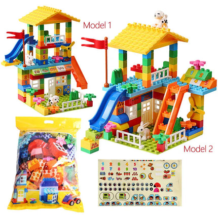 Compatible City House Big Size Slide Building Blocks Castle Brick Toys For Children