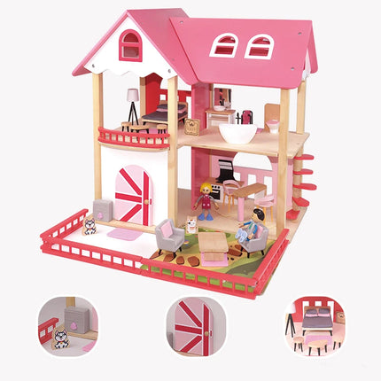 Toys for Children Diy Doll House Casa Miniature Dollhouse With Furniture