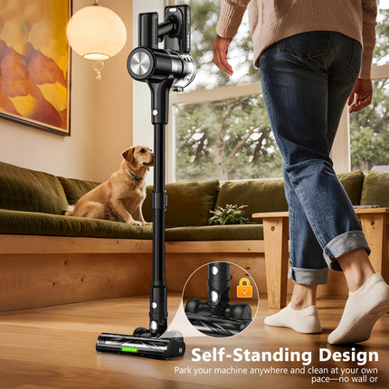 Vacuum Cleaner 55 Mins Runtime Self-Standing Wall Mount Charging Pet Hair US Local Stock Car Dry