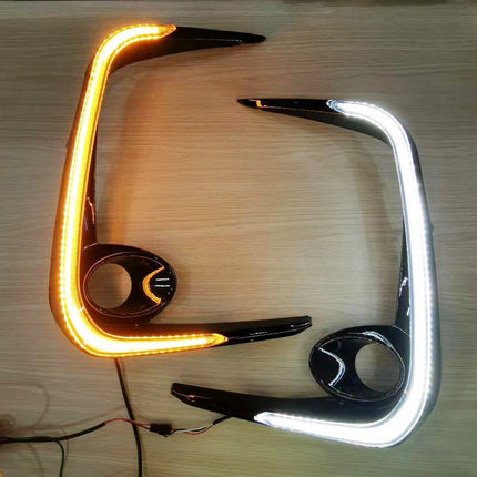 Car LED DRL Daytime Running Light Yellow Turn Signal 12V Fog Lamp Decoration Bumper Light For Toyota Corolla 2019 2020 2021 2022