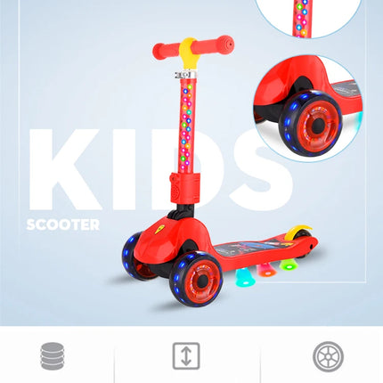 Foldable and Light Emitting Children's Scooter Kick Scooter for Children Kid Toys