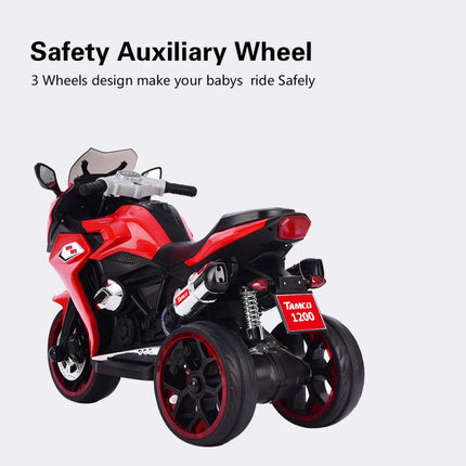 Red 12V Kids Electric Scooter Kids Electric Toys Boys Girls Children Battery Motor Rechargeable 3 Wheels Electric Scooter