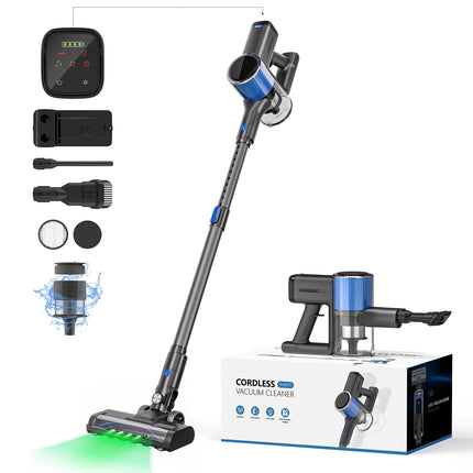 30KPA Cordless Vacuum Cleaner Stick Vacuum with Anti-Tangle Brush Rechargeable Home Vacuum Cleaner