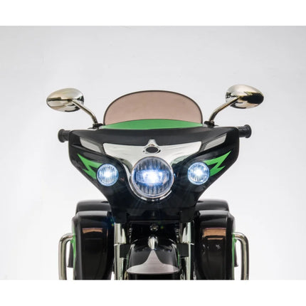 12V Two Seat Scooter for Kids, Scooter for Kids with Key Start /3 Wheels Headlight/Storage Box/ Two Motor