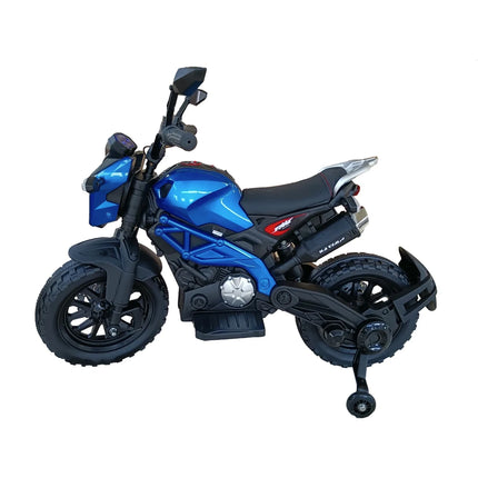 Kids 12V Electric Dirt Bike with Training Wheels Hand Racing Foot Brake Ride on Motorcycle for Boys