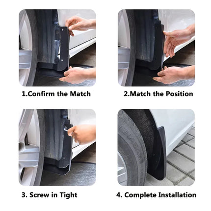 4Pcs Set Car Mudguards For Toyota Corolla Altis 2004-2018 Front Rear Fender Mud Flaps Splash Guards PVC Automotive Accessories