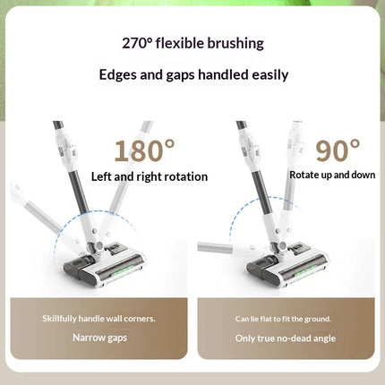 Cordless Vacuum Cleaner, 160W Motor, Adjustable Suction, LED Light, Lightweight