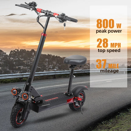 EScooter 800W - 10" Off-Road Tires Triple Suspension 45km/h, 55km Range, Foldable & IPX5 Electric Scooter