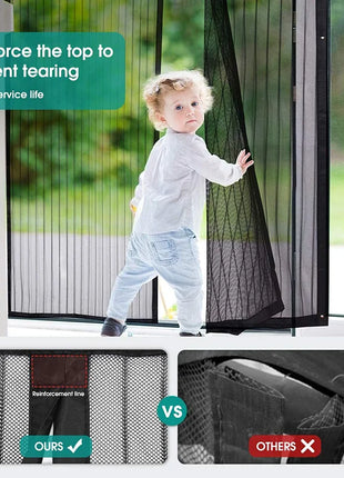 Large Tool-free Magnetic Mosquito Net Summer Anti Bug Fly Door Curtains Mesh Auto Closing Door Screen Anti Bug Fly Door Screen