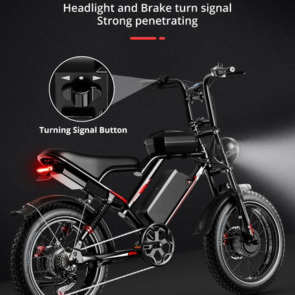 S8 Electric Bike 2000W Powerful Motor 48V 25AH 20 Inch Fat TireCity Bike for Adult Commuting Urban E Bikes