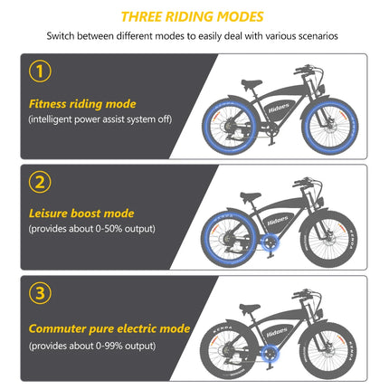 2024 High Quality 26 Inch Fat Tire Electric Bike Hidoes B3 1200w 48V Electric Bicycle Ebike