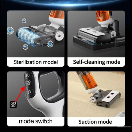 Wireless Battery-Powered Self-Cleaning Robot Vacuum Cleaner Washing Machine Function 121-150 AW Suction 0.7L Dust
