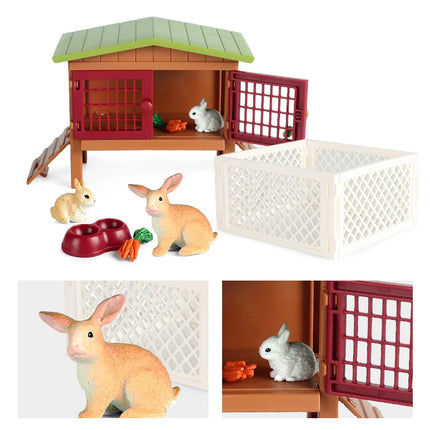 Farm House Model Action Figures Farmer Motorcycle Cow