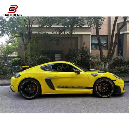 Dry Carbon Fiber Side Window Air Outlet for Porsche 981/718 Car Body Parts Rear Window Shutter Trim Cover
