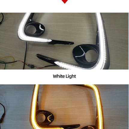 Car LED DRL Daytime Running Light Yellow Turn Signal 12V Fog Lamp Decoration Bumper Light For Toyota Corolla 2019 2020 2021 2022