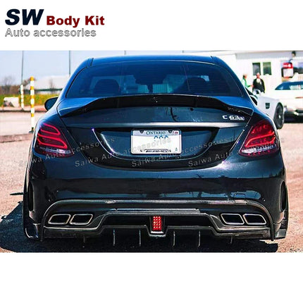 Carbon Fiber Rear Bumper for Mercedes-Benz W205 C-Class C63 Car Rear Bumper Diffuser Rear Side Splitters Car Parts