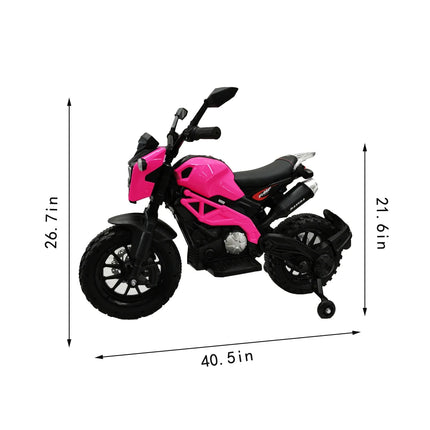 Electric Motorcycle for Kids ride on 12V Electric Dirt Bike with Training Wheels Hand Racing Foot Brake Boys Girls Gift