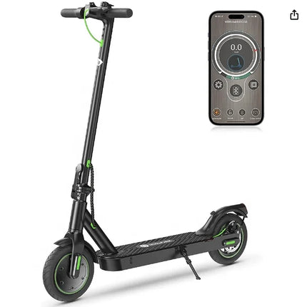 18 Miles Long Range and 15-18 MPH Portable Folding Commuting E-Scooter for Adults, Dual Brakes & App Sup