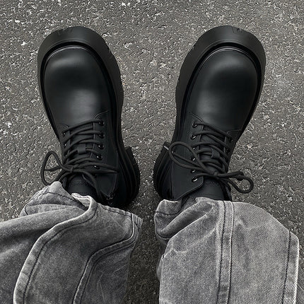 Black Platform Height Increased By 7cm Casual Martin Boots