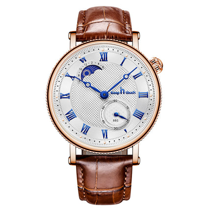 Sun Moon Star Waterproof Watch Two-pin Half Men's Watch