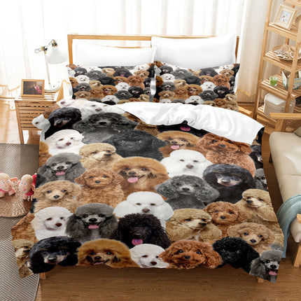 Bed Three-piece Set Cute Pet Dog Series Bedding Four-piece Set
