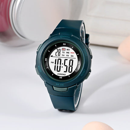Fashion Pin Buckle Luminous Waterproof PU Strap Student Electronic Watch