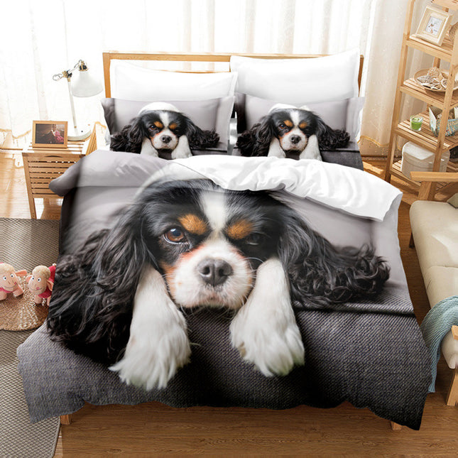 Bed Three-piece Set Cute Pet Dog Series Bedding Four-piece Set