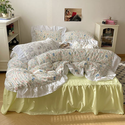 Four-piece Bed Set Washed Cotton Duvet Cover Sheets