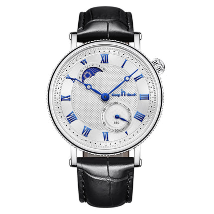 Sun Moon Star Waterproof Watch Two-pin Half Men's Watch