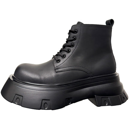 Black Platform Height Increased By 7cm Casual Martin Boots