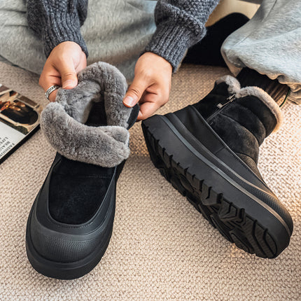 New Autumn And Winter Men's Plush Outdoor Warm Thickened Casual Versatile Thick-Soled Anti-Ski Trendy Snow Boots