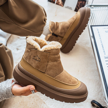 New Autumn And Winter Men's Plush Outdoor Warm Thickened Casual Versatile Thick-Soled Anti-Ski Trendy Snow Boots