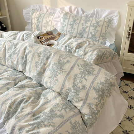 Four-piece Bed Set Washed Cotton Duvet Cover Sheets